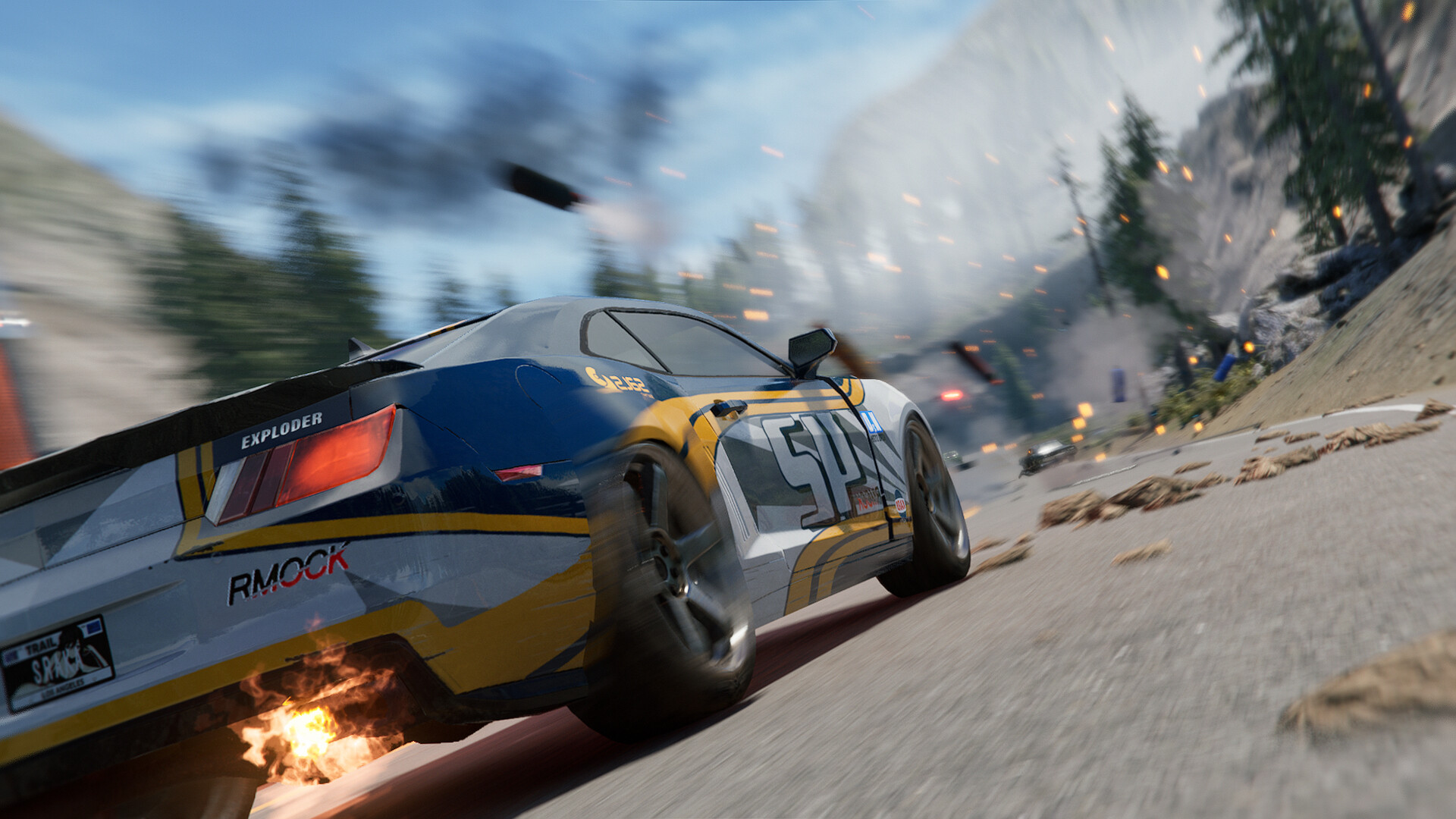 Mechanics testing engines in TRAIL OUT garage