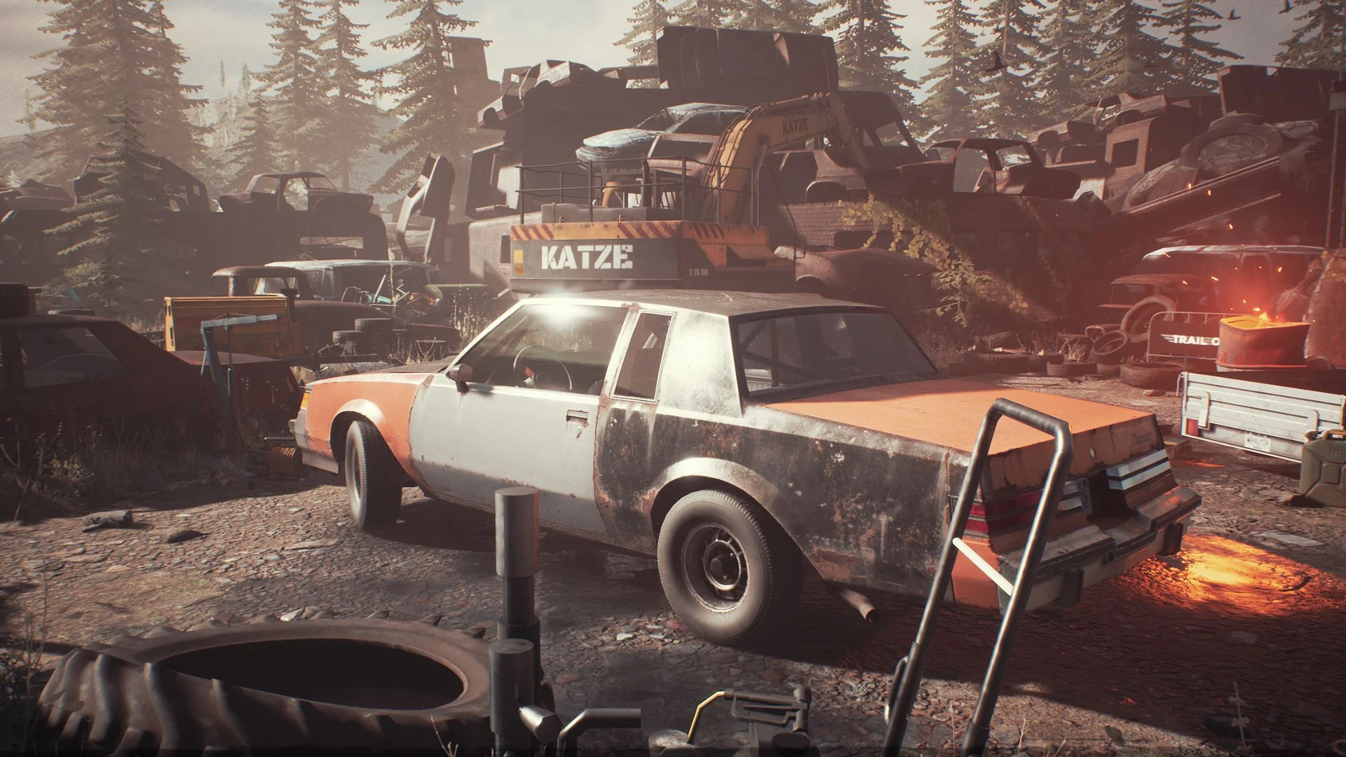 Festival lights and stunt ramps at the Crash Carnival